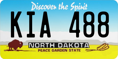 ND license plate KIA488