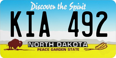 ND license plate KIA492