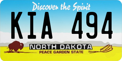 ND license plate KIA494