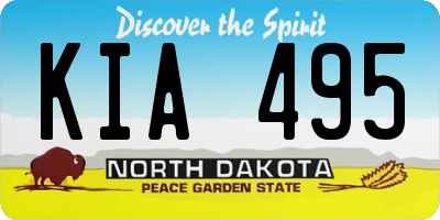 ND license plate KIA495