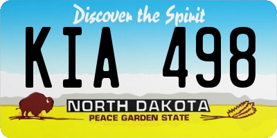 ND license plate KIA498