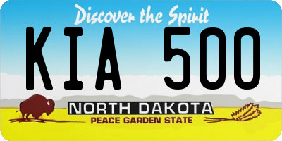 ND license plate KIA500