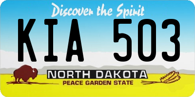 ND license plate KIA503