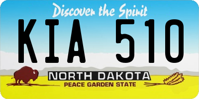 ND license plate KIA510