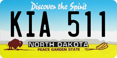 ND license plate KIA511