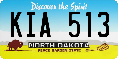 ND license plate KIA513