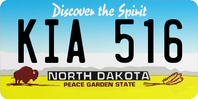 ND license plate KIA516