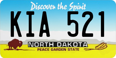 ND license plate KIA521