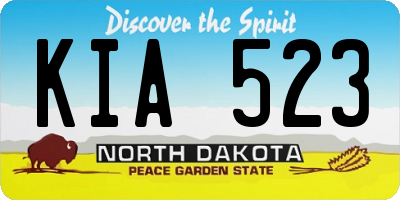 ND license plate KIA523