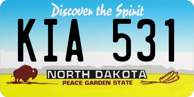 ND license plate KIA531
