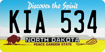 ND license plate KIA534