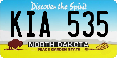 ND license plate KIA535