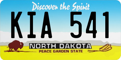 ND license plate KIA541