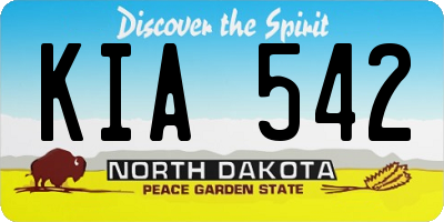 ND license plate KIA542