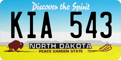 ND license plate KIA543