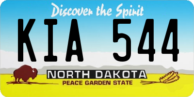 ND license plate KIA544
