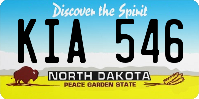 ND license plate KIA546