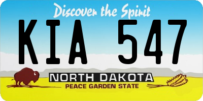 ND license plate KIA547