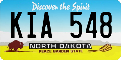 ND license plate KIA548