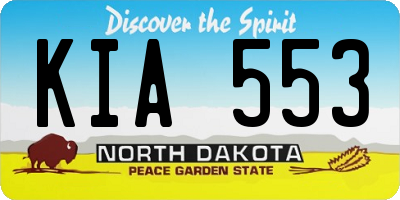 ND license plate KIA553