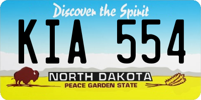 ND license plate KIA554