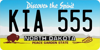 ND license plate KIA555