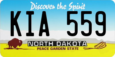 ND license plate KIA559