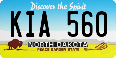 ND license plate KIA560