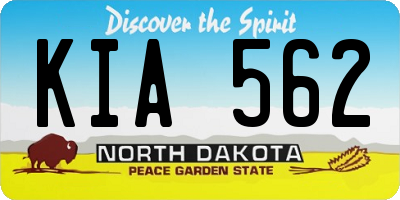 ND license plate KIA562