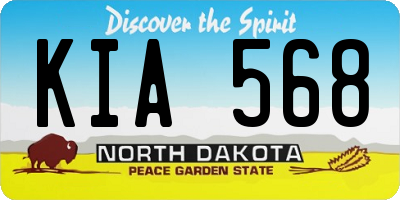 ND license plate KIA568
