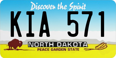 ND license plate KIA571