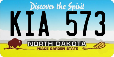 ND license plate KIA573
