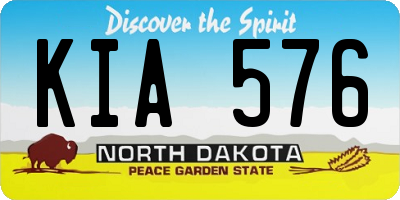 ND license plate KIA576