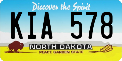 ND license plate KIA578