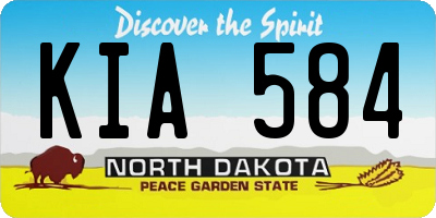 ND license plate KIA584