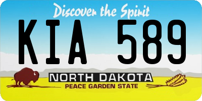 ND license plate KIA589