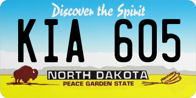 ND license plate KIA605