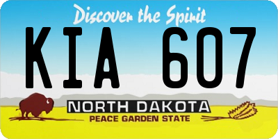 ND license plate KIA607