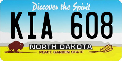 ND license plate KIA608