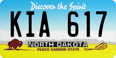 ND license plate KIA617