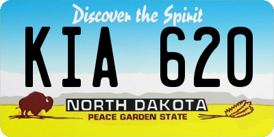 ND license plate KIA620