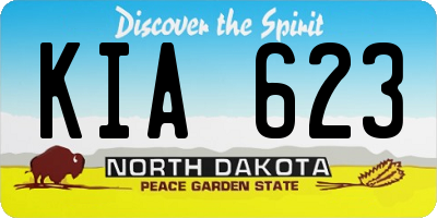 ND license plate KIA623