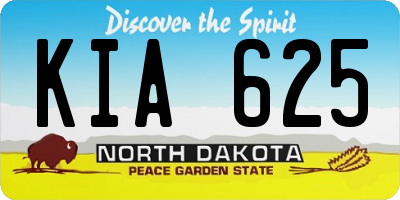 ND license plate KIA625