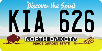 ND license plate KIA626