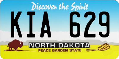 ND license plate KIA629