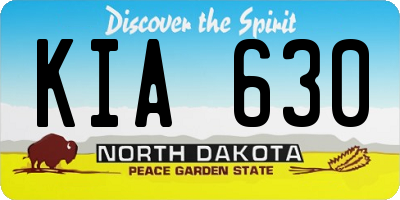 ND license plate KIA630