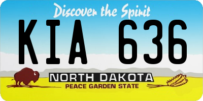 ND license plate KIA636