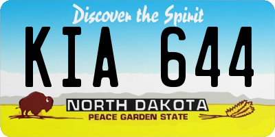 ND license plate KIA644