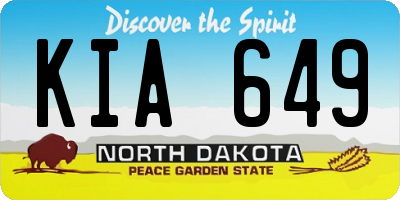 ND license plate KIA649