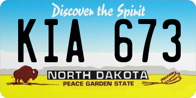 ND license plate KIA673
